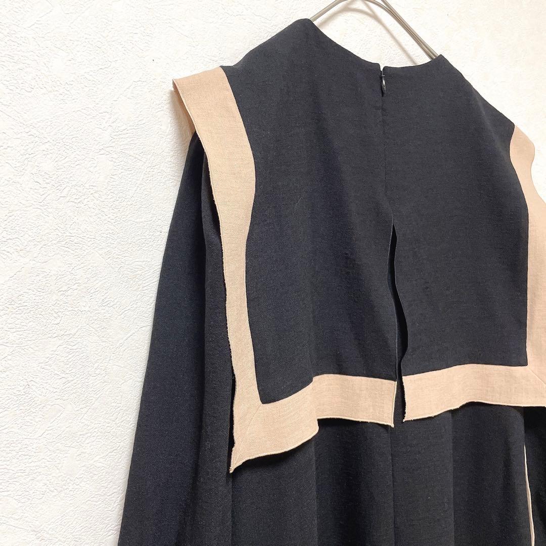 美品✨ADORE バイカラーライン ジョーゼットセーラーヨーク ワンピース