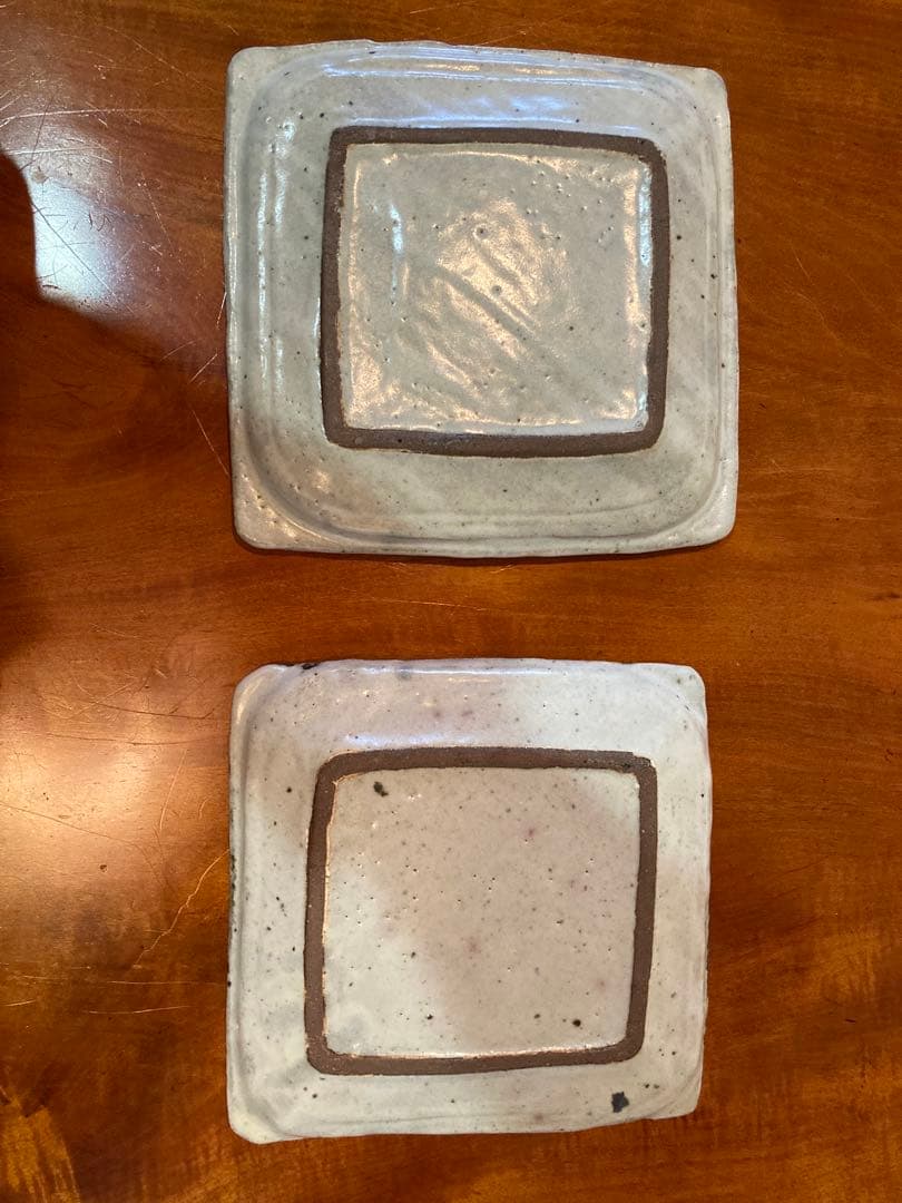 小野鉄平 作｜粉引角皿 2枚セット