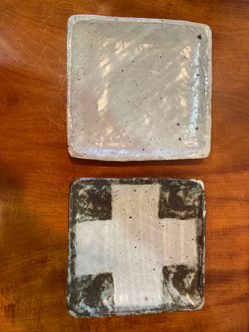 小野鉄平 作｜粉引角皿 2枚セット