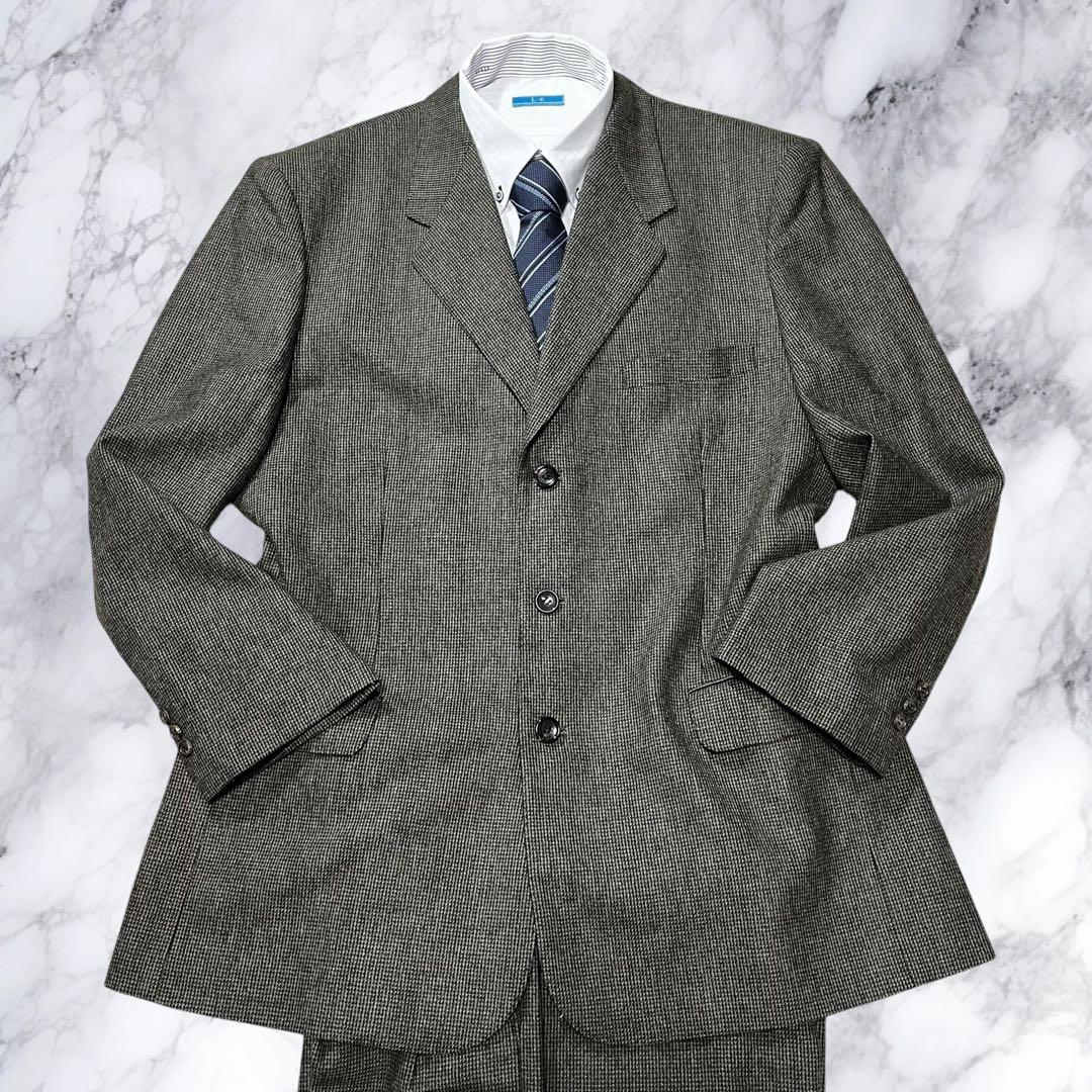 大きいサイズ パパス マーリング＆エヴァンス セットアップ スーツ 千鳥格子 L