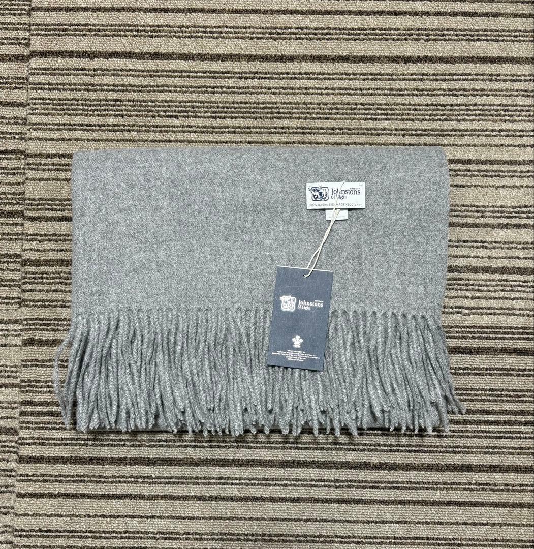 m*4様 JOHNSTONSジョンストンズ 大判 マフラーストール グレー