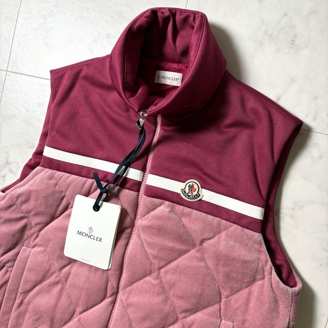 【未使用タグ付き】MONCLER ダウンベスト ベロア切替 キルティング L