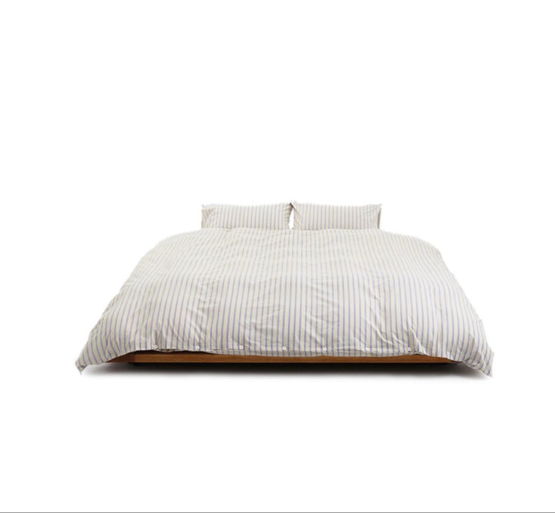 テクラTEKLA デュべカバー　ダブル ニードルストライプ