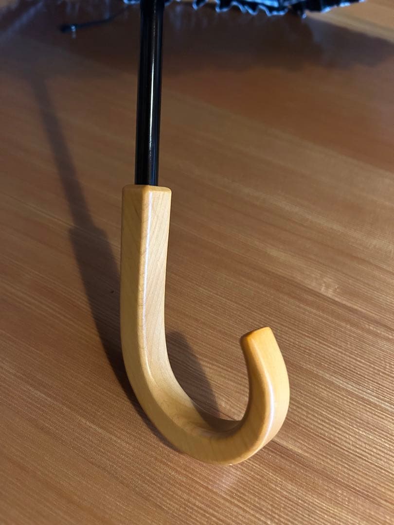 サンバリア100 日傘 2段折 フリル ストライプ グレー