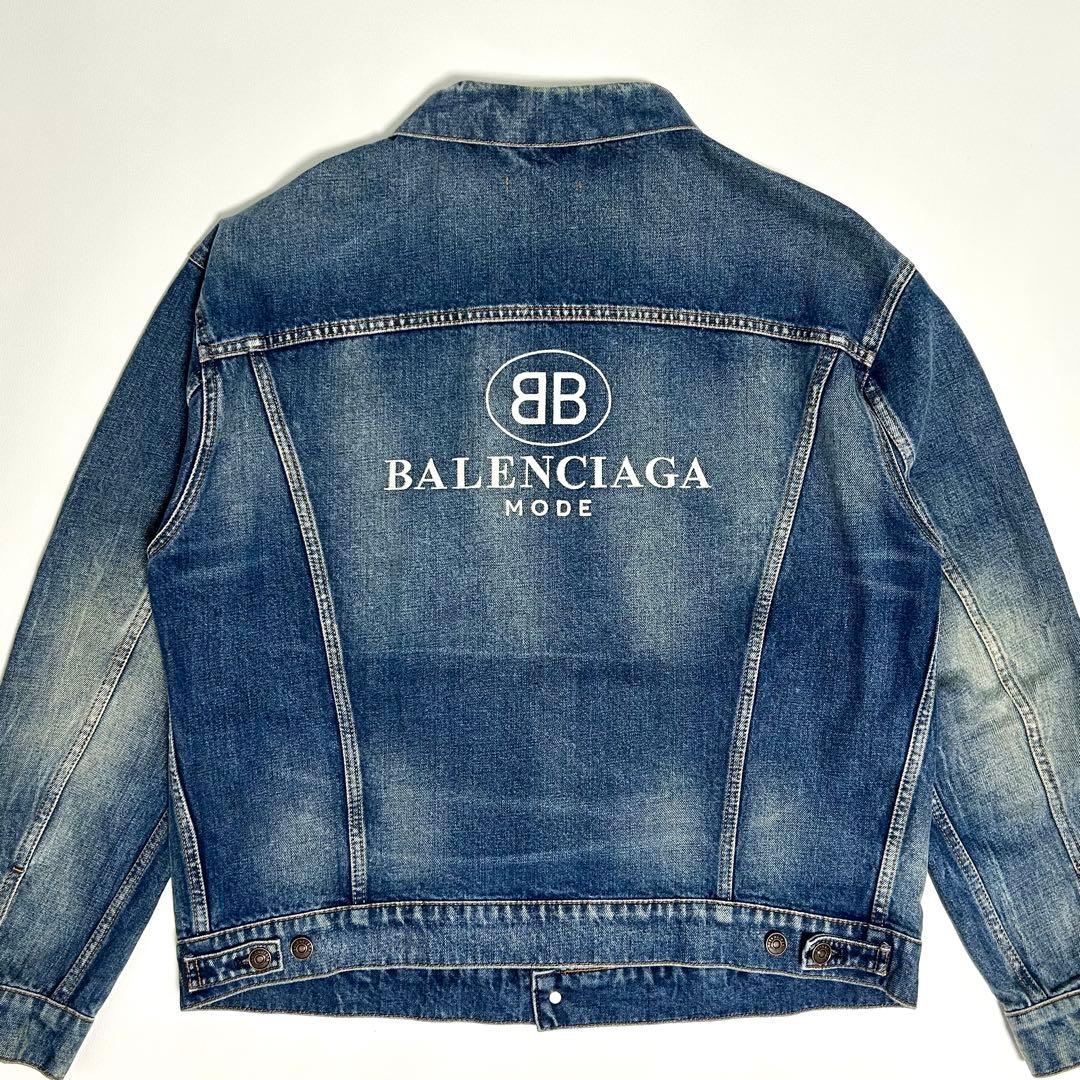 【希少】BALENCIAGA デニムジャケット BB刺繍ロゴ インディゴ 48