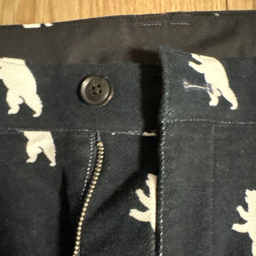 PEARLY GATES クマ柄パンツ　ブラック