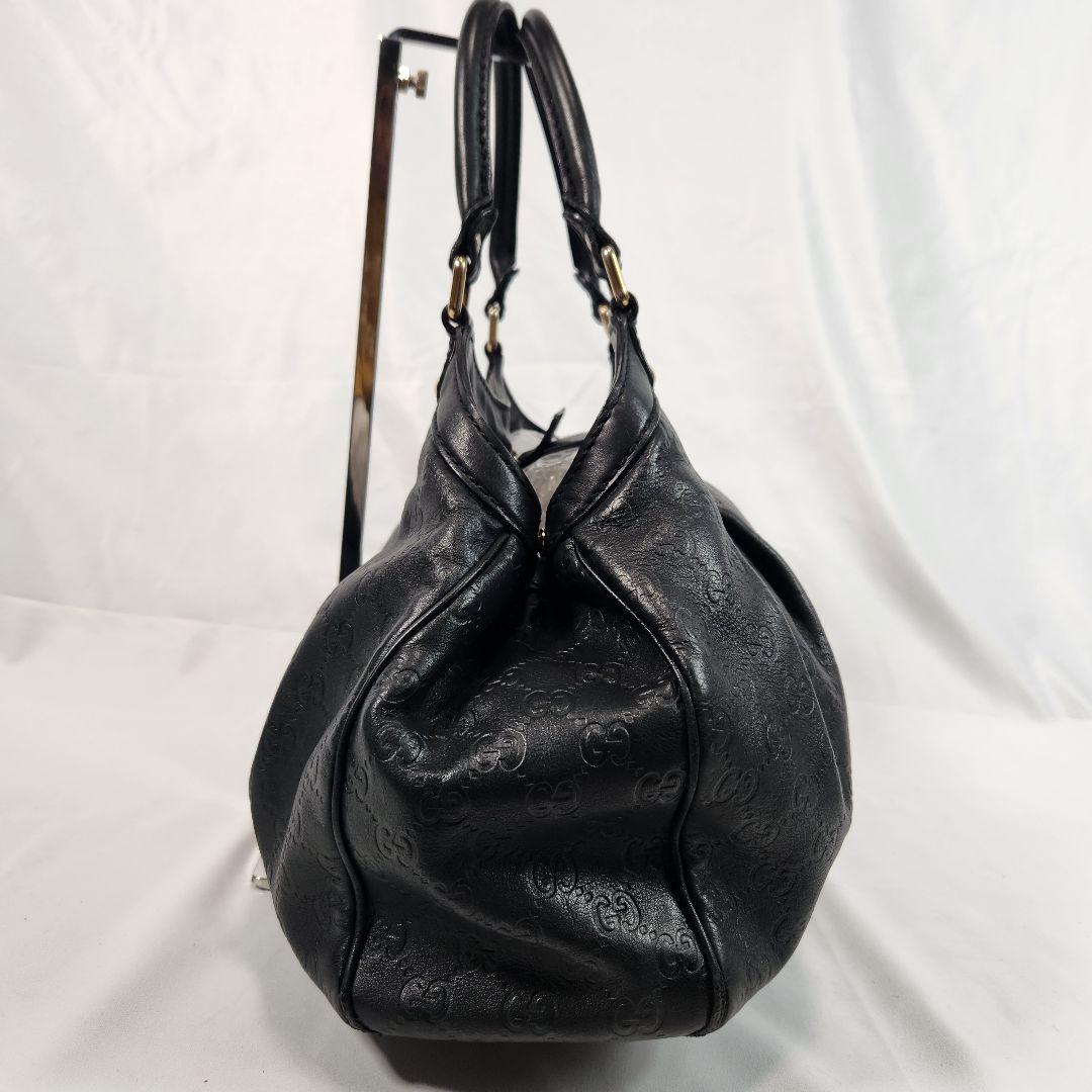 GUCCI トートバッグ 肩掛け スーキー GG柄 シマレザー A4可 ブラック