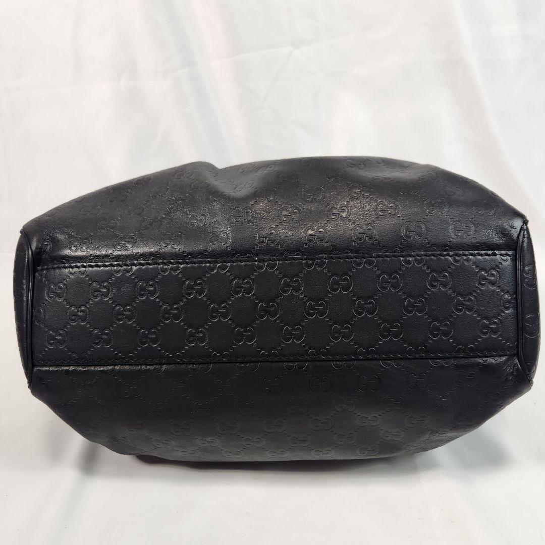 GUCCI トートバッグ 肩掛け スーキー GG柄 シマレザー A4可 ブラック
