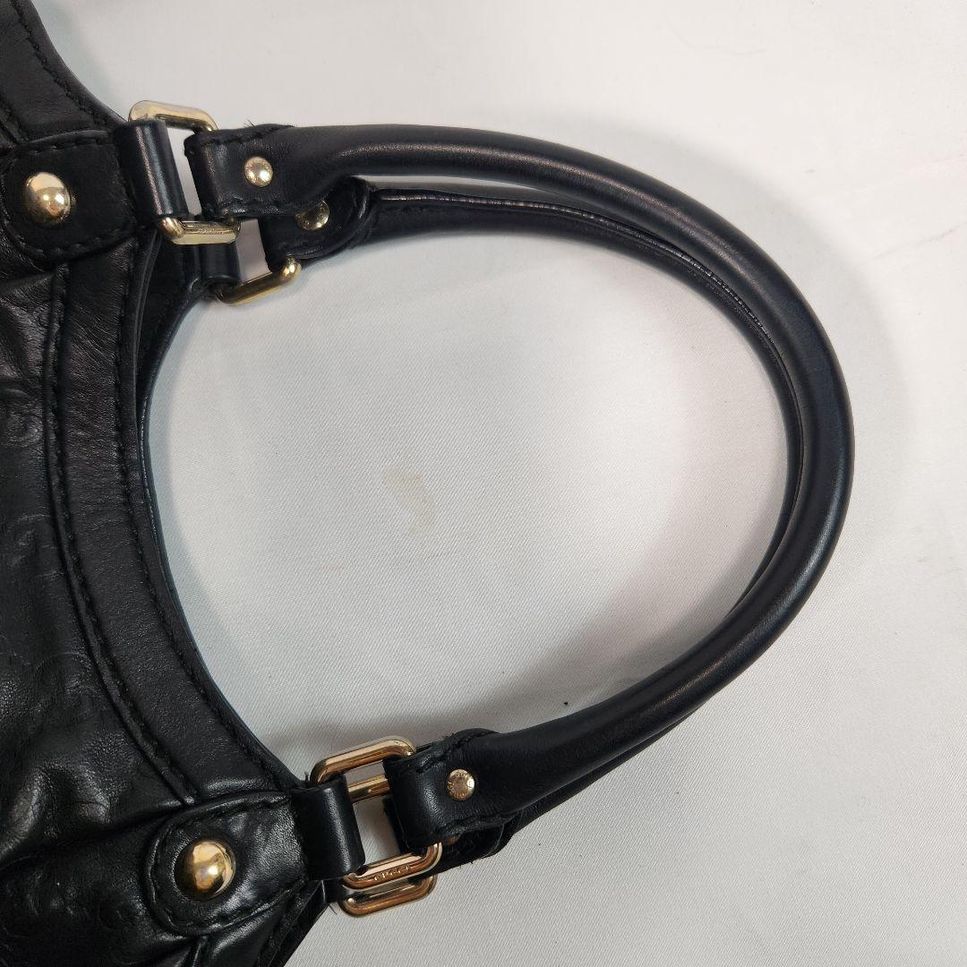 GUCCI トートバッグ 肩掛け スーキー GG柄 シマレザー A4可 ブラック