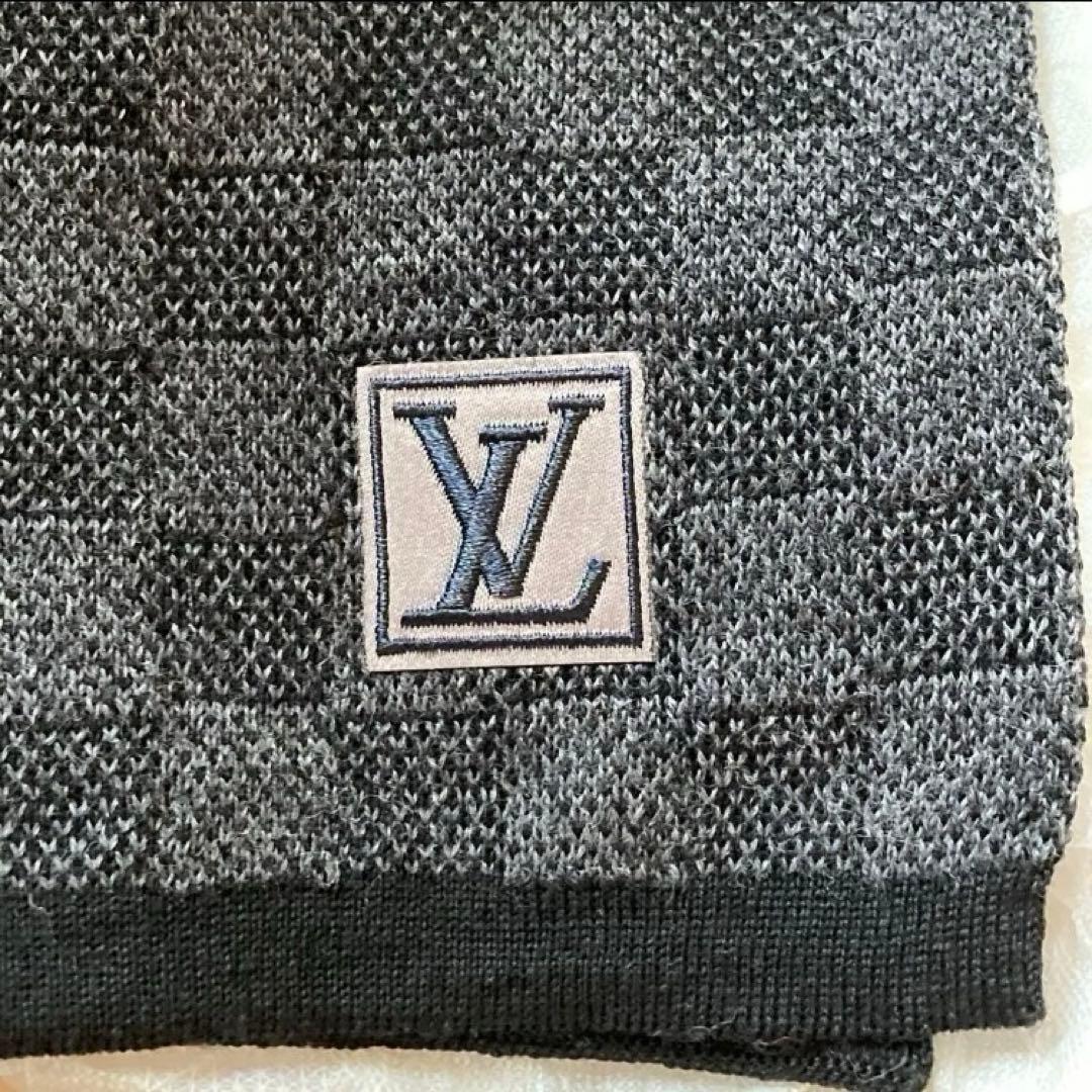 Louis Vuittonダミエマフラー ブラック系【新品同様】箱なし