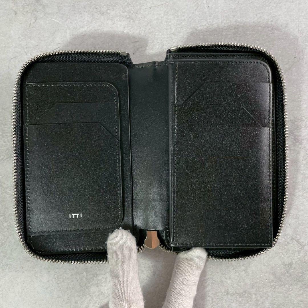 極美品✨イッチ 折り財布 クロコ ミドルウォレット 小銭入れ ITTI