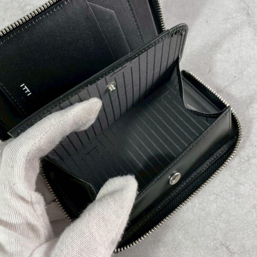 極美品✨イッチ 折り財布 クロコ ミドルウォレット 小銭入れ ITTI