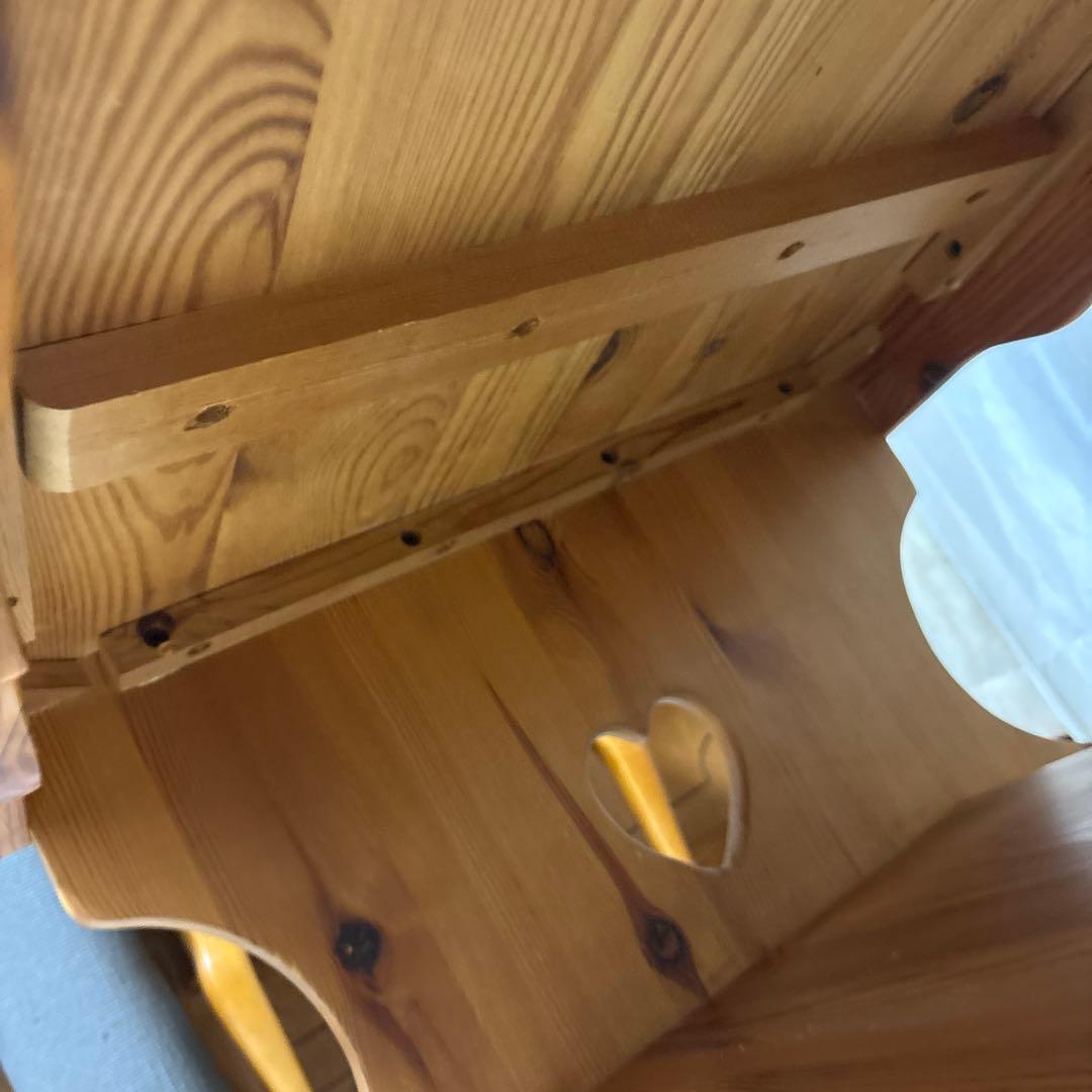 カントリー ハート型のくり抜きローテーブル　コーヒーテーブル