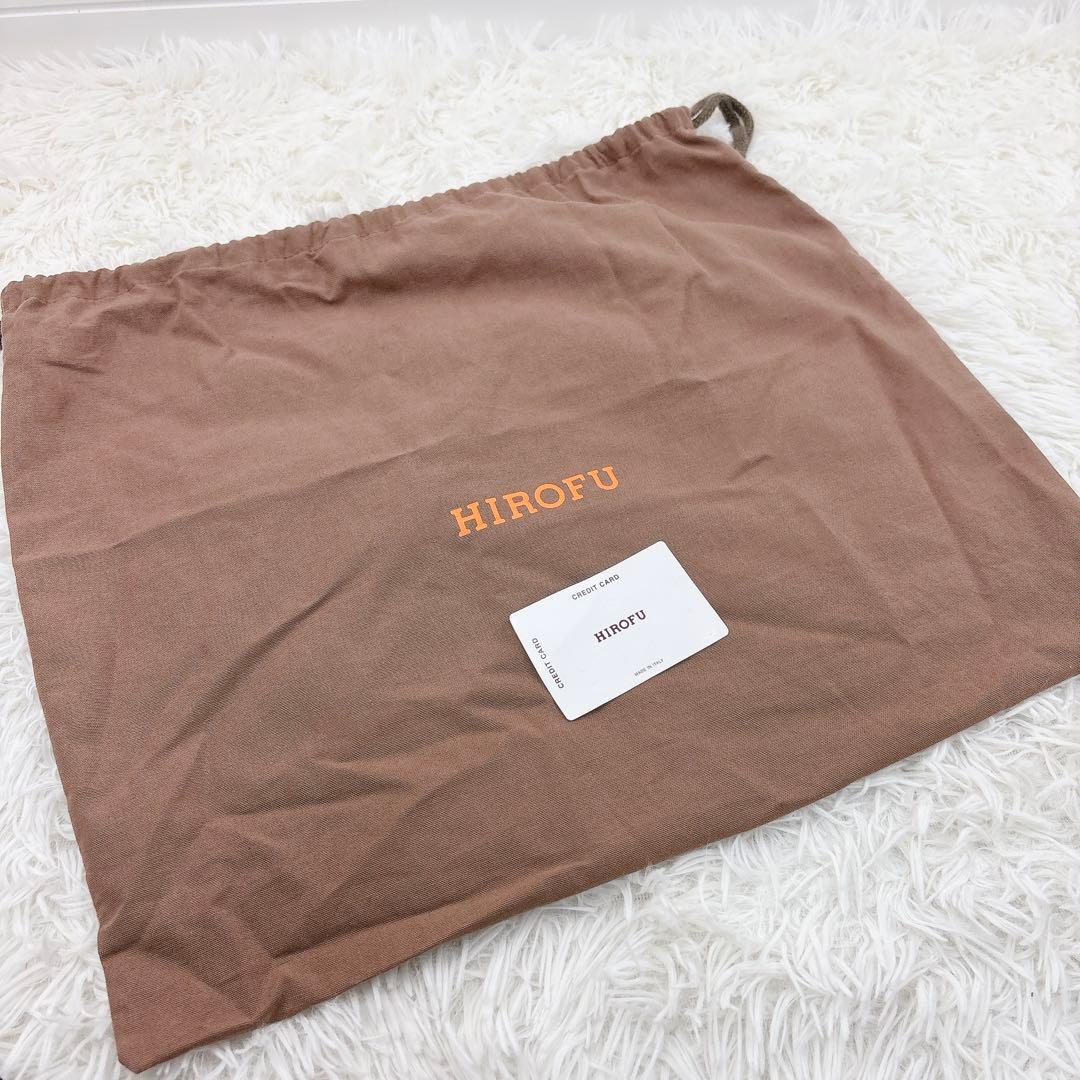 美品✨HIROFU ヒロフ レザー肩掛けバッグ グレーベージュ 保存袋付