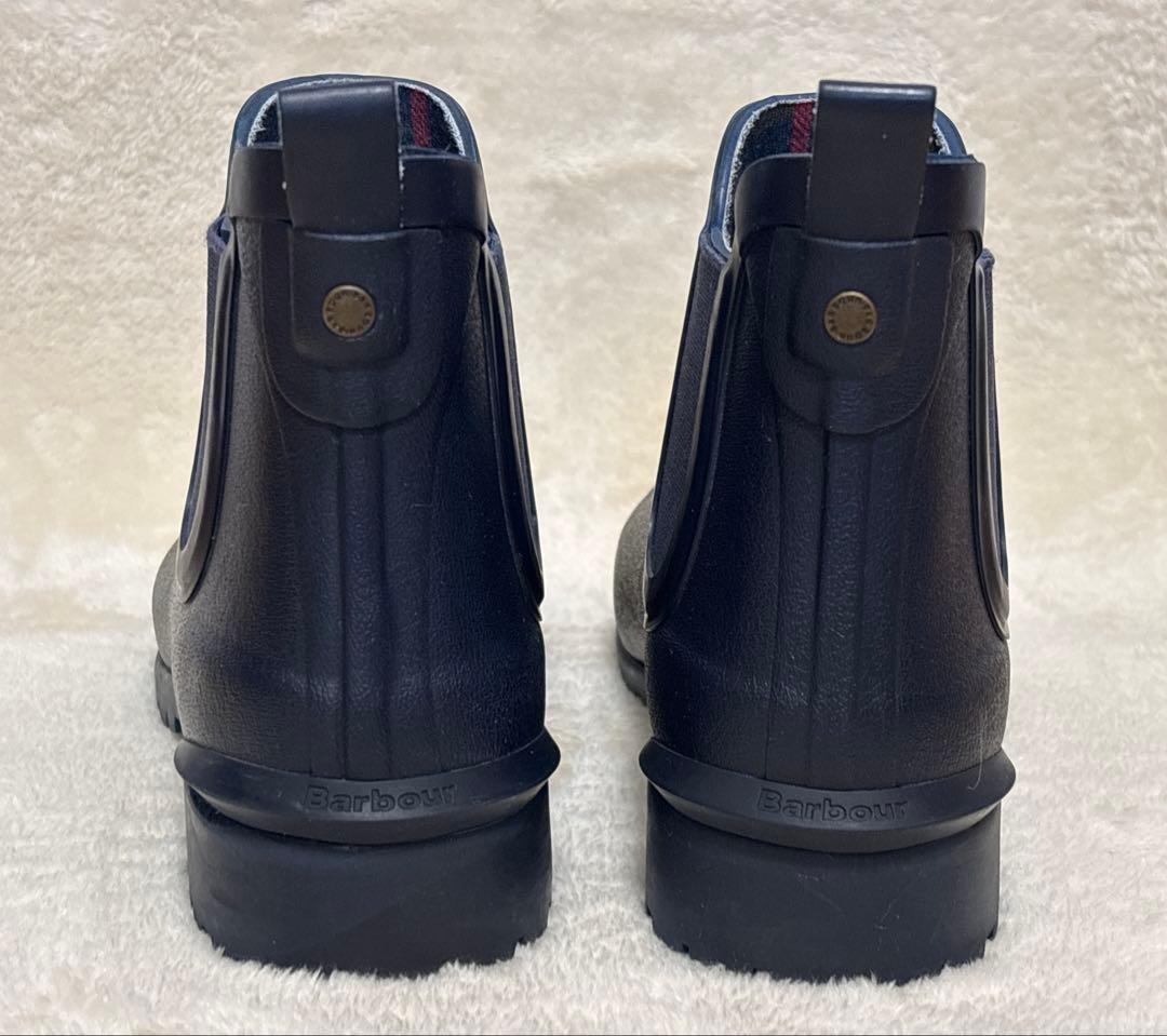 お買い得品　Barbourバブアー サイドゴア レインブーツ ネイビー　UK7