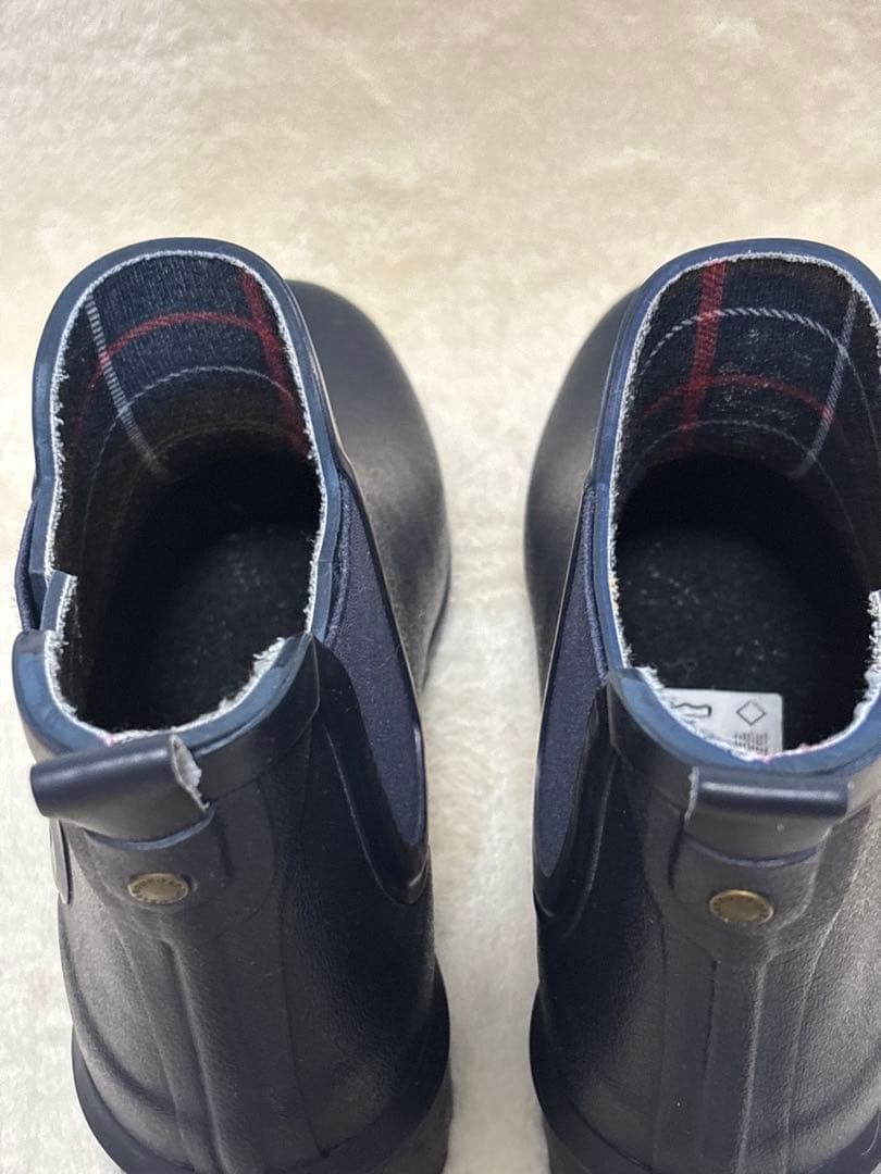 お買い得品　Barbourバブアー サイドゴア レインブーツ ネイビー　UK7