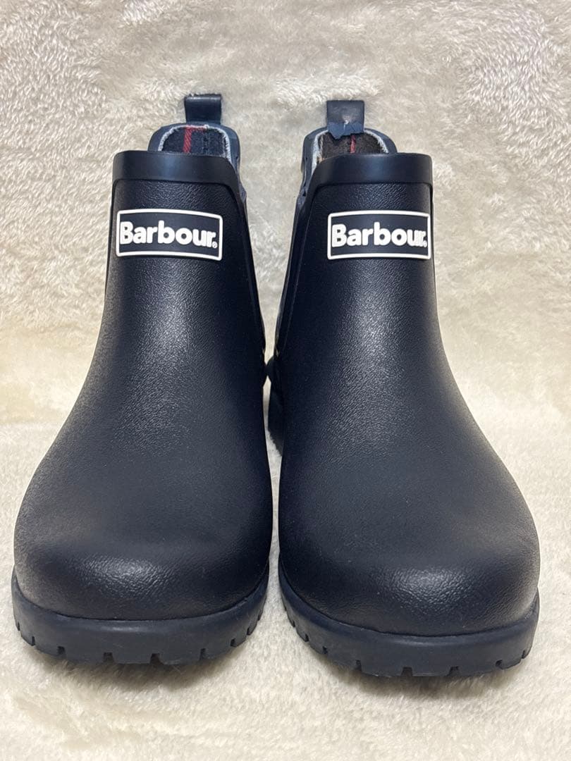 お買い得品　Barbourバブアー サイドゴア レインブーツ ネイビー　UK7