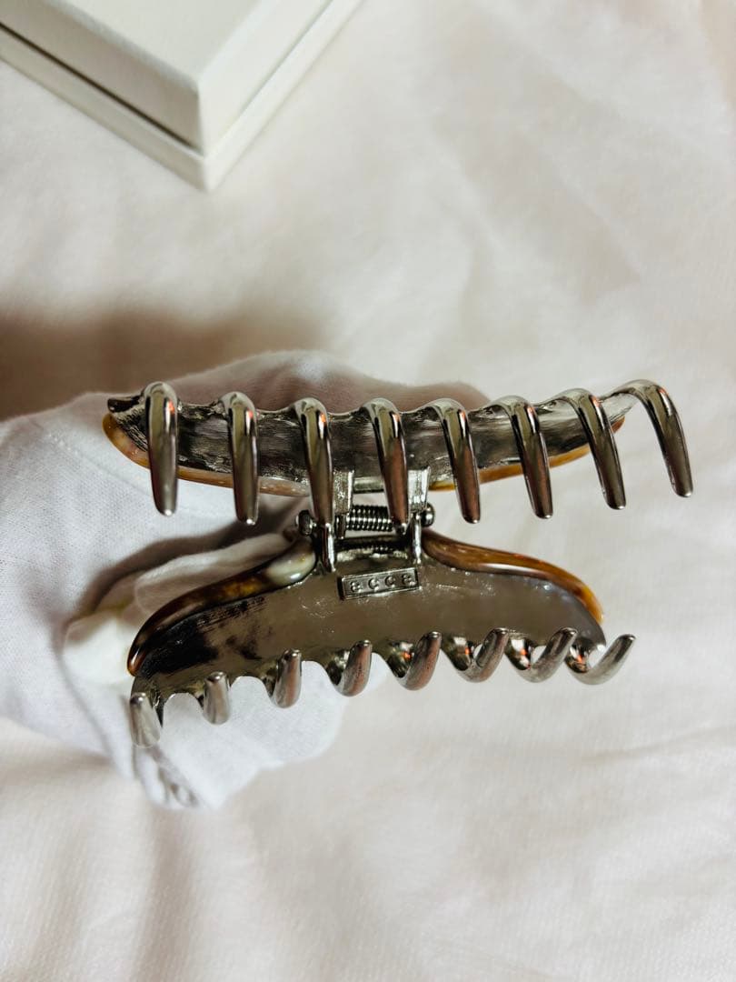 ミニとん様　売約済　アッカacca Lサイズ　大　クリップ　L マーブル　茶