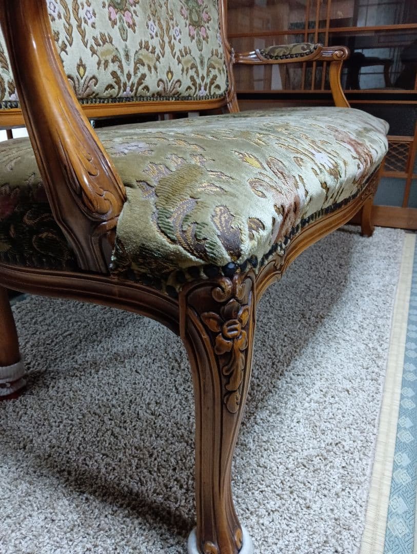 西洋アンティークスタイル 2人掛けソファ/アンティーク 調/ロココ調/クラシック