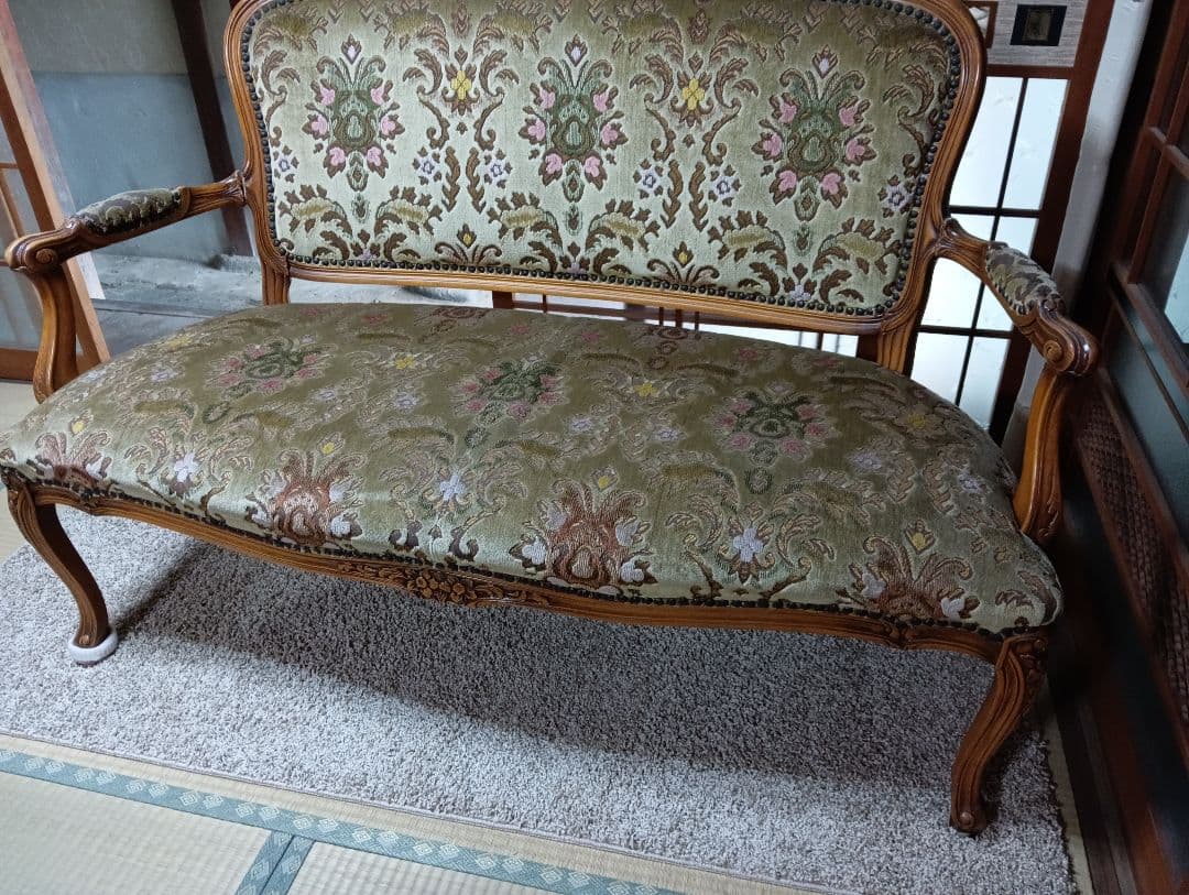 西洋アンティークスタイル 2人掛けソファ/アンティーク 調/ロココ調/クラシック