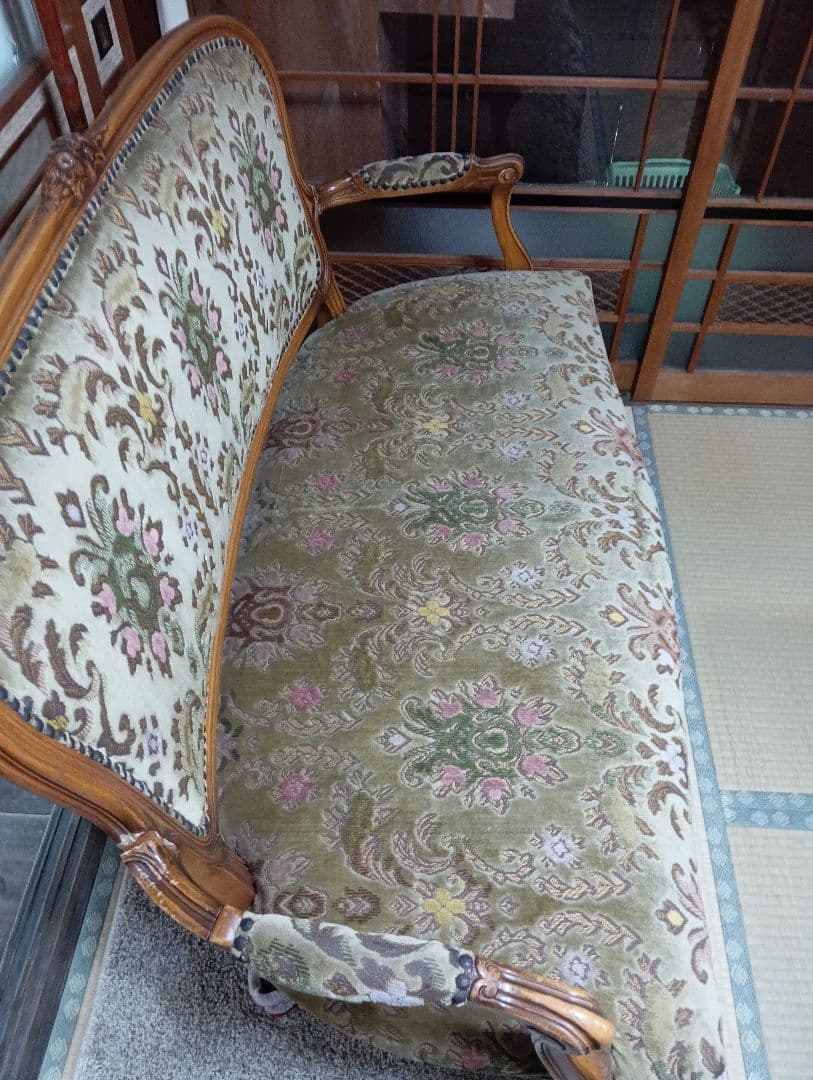 西洋アンティークスタイル 2人掛けソファ/アンティーク 調/ロココ調/クラシック