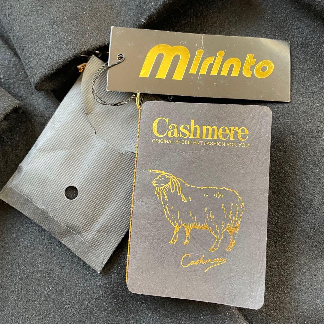 新品未使用カシミヤ100%ファーブルーフォックスブラックロングコート11号