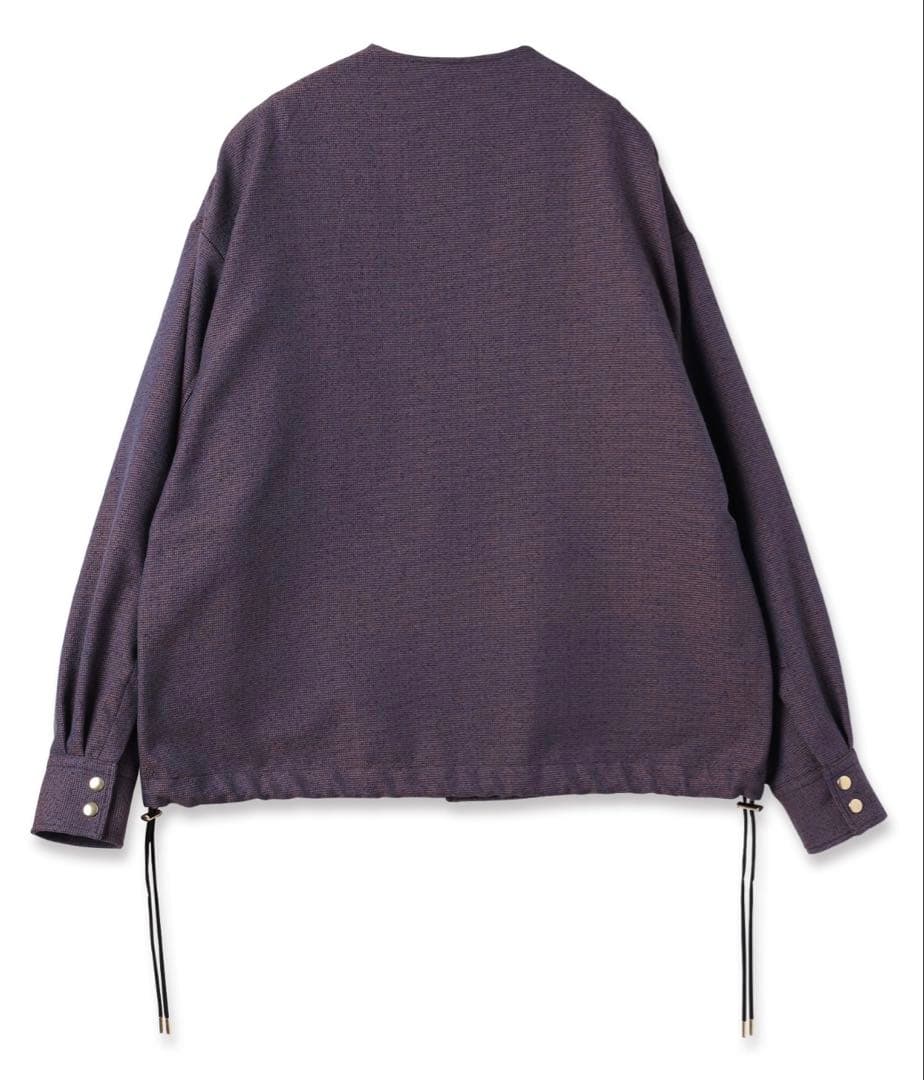 ジャケット・アウター Tweed Dot Button Collarless Jacket