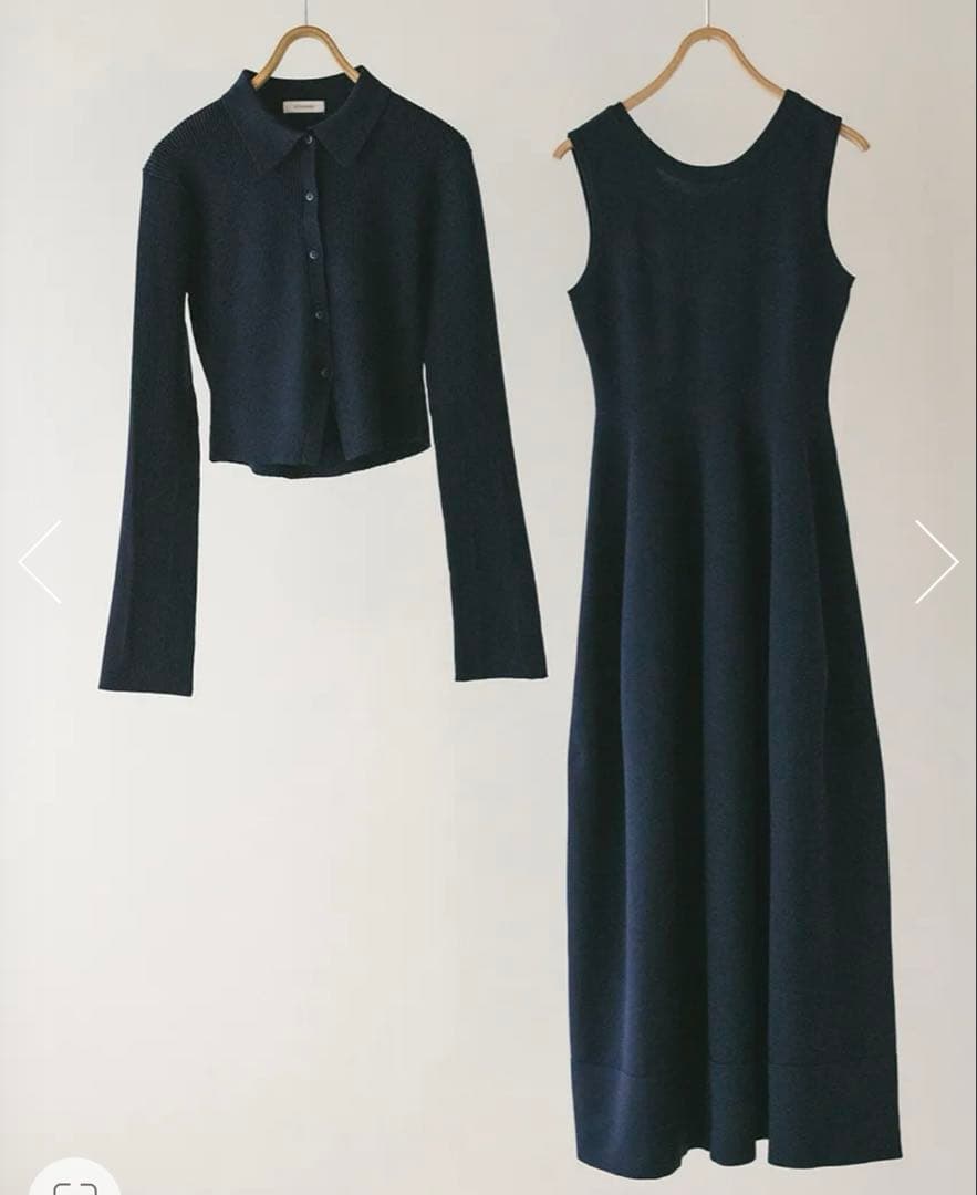 【新品】スタイルミキサー　STYLEMIXER 2ピースポロニットワンピース　紺