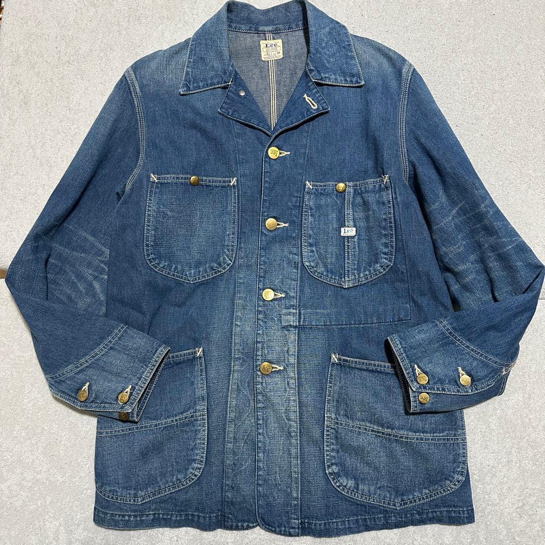 希少✨ハウスタグ　メンズM(38) Lee カバーオール　デニムジャケット　濃紺
