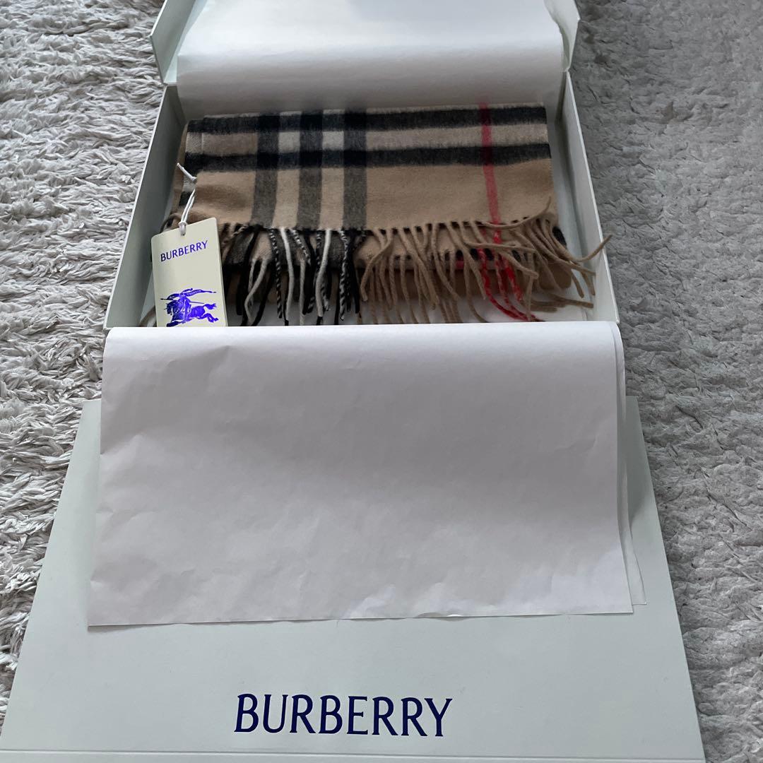 【新品】BURBERRY カシミヤ　100％　チェックマフラー