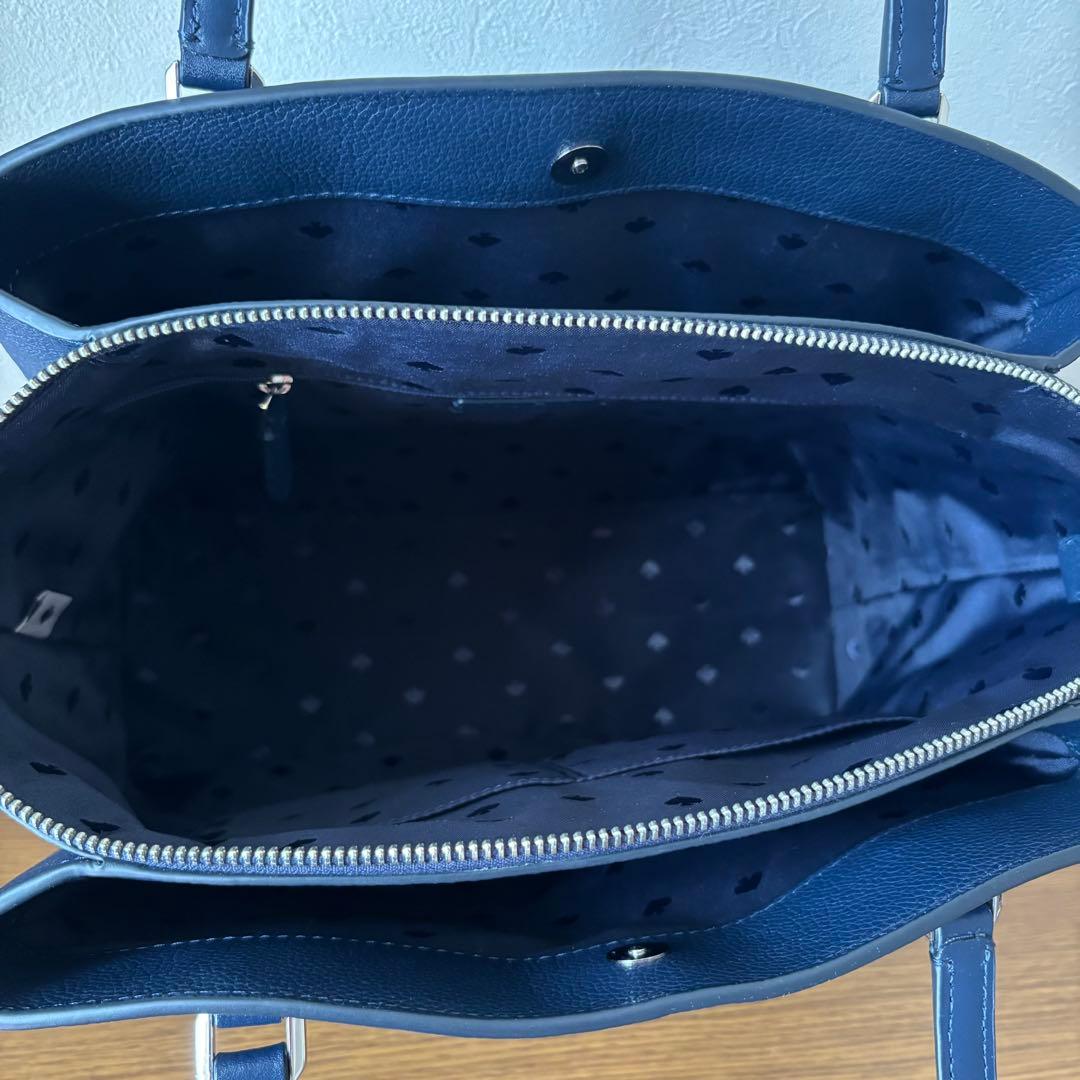 kate spadeネイビー レザーA4サイズ ビジネスバッグ トートバッグ