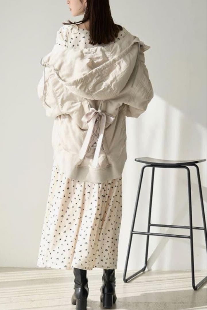 フレイアイディー レースアップフーディーブルゾン