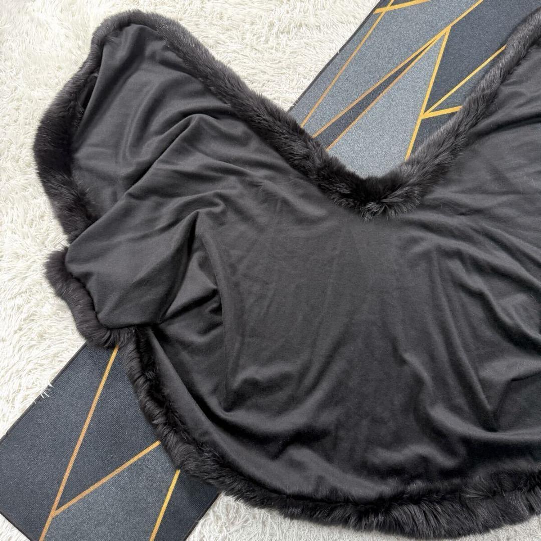 フォックスファー ピュアカシミヤ100 ポンチョ コート XL相当 AA063