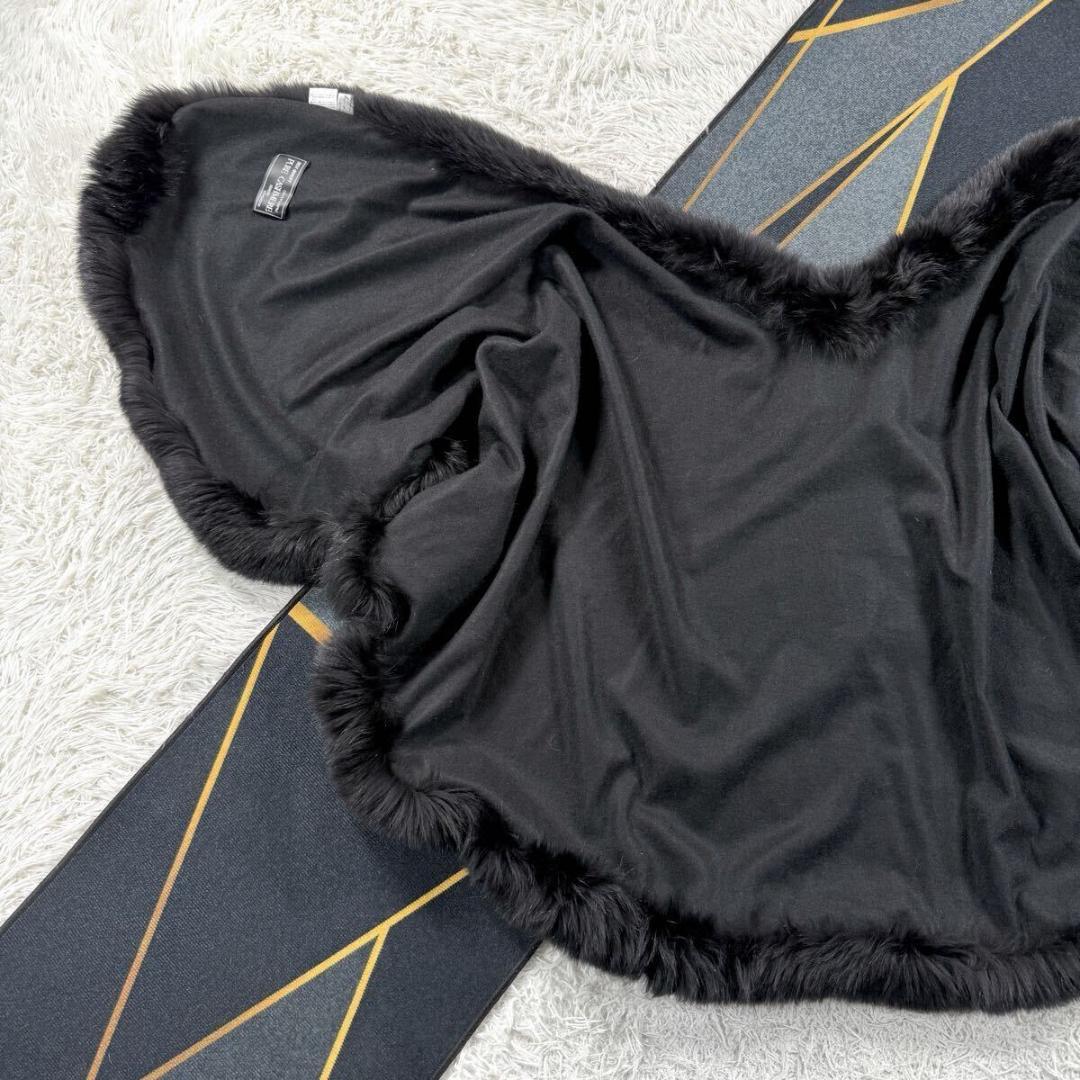 フォックスファー ピュアカシミヤ100 ポンチョ コート XL相当 AA063