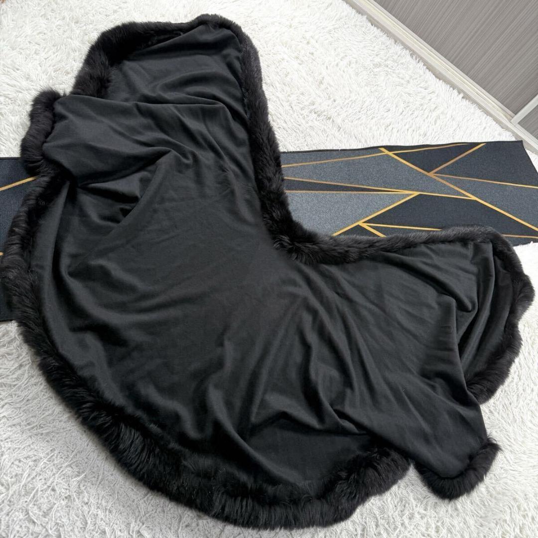 フォックスファー ピュアカシミヤ100 ポンチョ コート XL相当 AA063