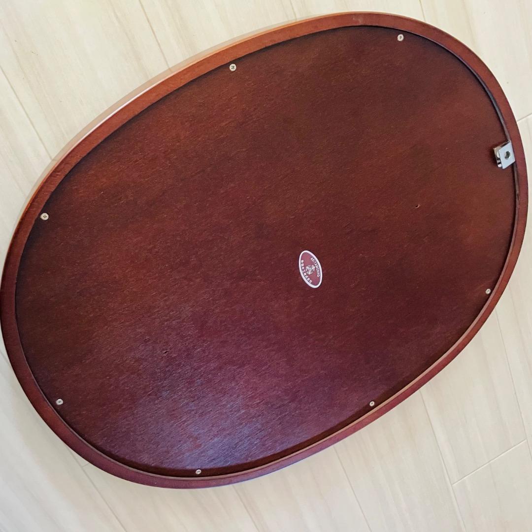 【美品】壁掛け鏡 柳宗理 秋田木工 曲木鏡 小判 小 古代色 ジャパニーズモダン