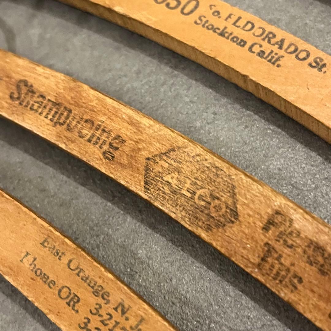 アンティーク ビンテージ クリーニング ハンガー 5本セット 木製 アメリカ