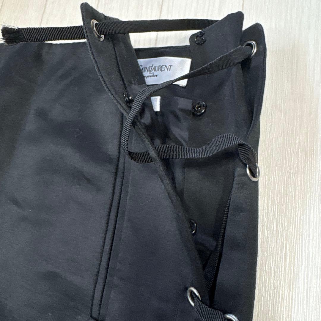 イヴサンローラン リヴゴーシュ トムフォード期 レースアップ タイトスカート 黒