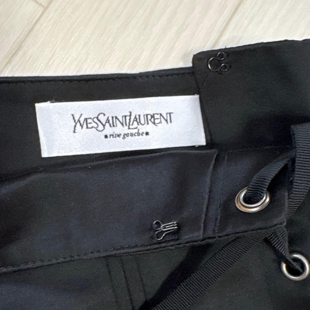 イヴサンローラン リヴゴーシュ トムフォード期 レースアップ タイトスカート 黒