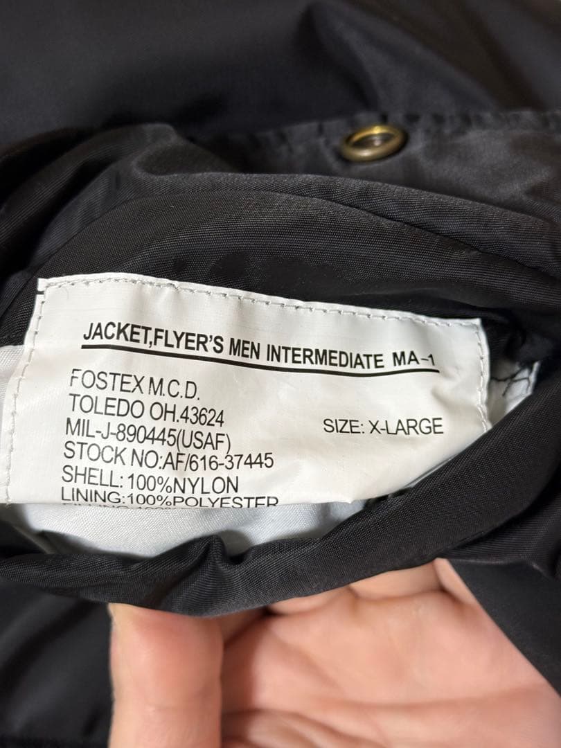 FOSTEX MCD MA-1 XL BLACK RAFSIMONS試着のみ