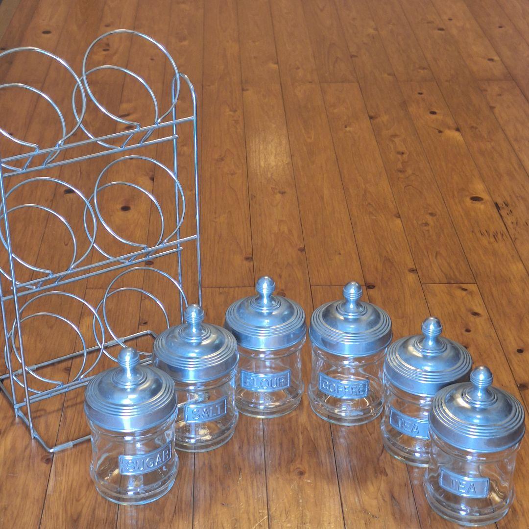 ダルトン　DULTON　ガラスキャニスター　スタンド　キャニスターセット