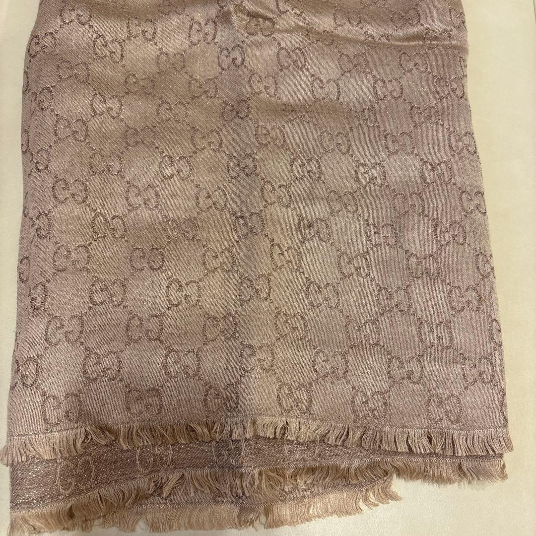 GGパターン ピンクベージュ ストール