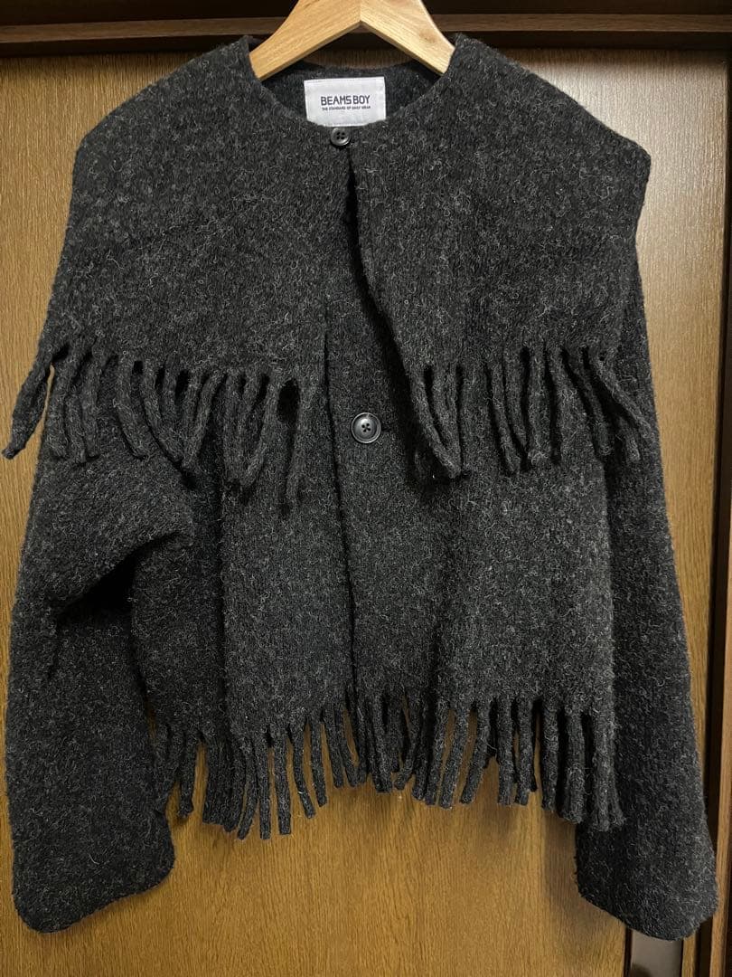 BEAMS BOY フリンジ デタッチカラー ブルゾン