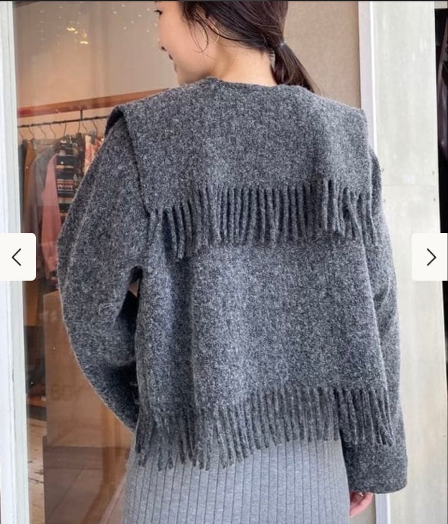 BEAMS BOY フリンジ デタッチカラー ブルゾン