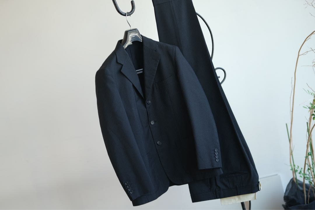 コムデギャルソン オムドゥ ブラック ストライプ セットアップ スーツ S