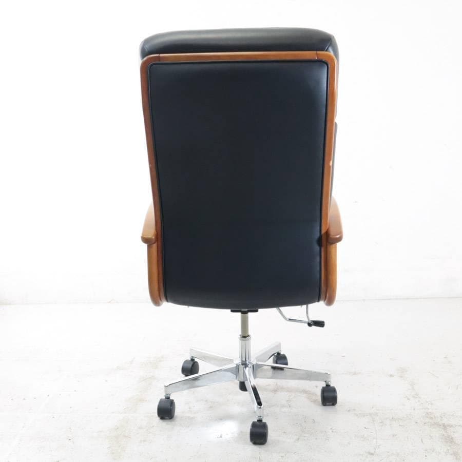 浜本工芸 ハイバック デスクチェア DSA-5800 ナラ無垢 本革レザー