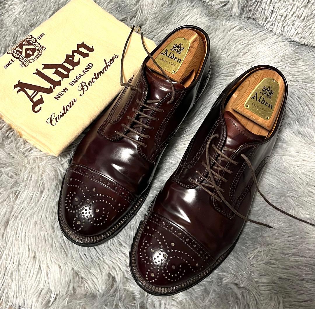 オールデン Alden コードバン、バーガンディ、モディファイドラスト、7.0D