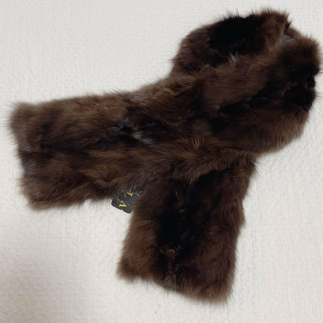 タグ付き◆ロシアンセーブル 毛皮　ファーマフラー　ティペット　ストール　LILA