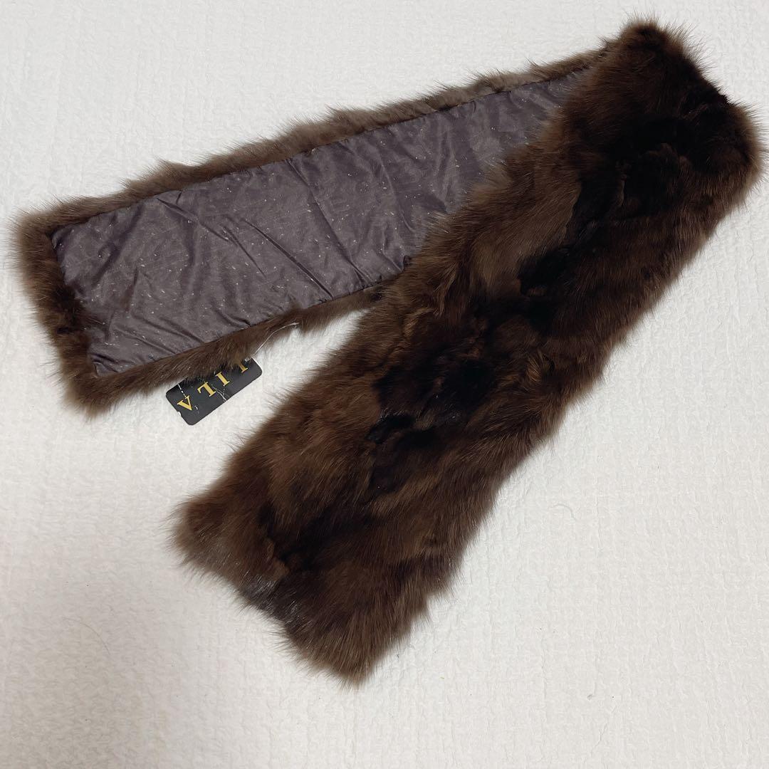 タグ付き◆ロシアンセーブル 毛皮　ファーマフラー　ティペット　ストール　LILA