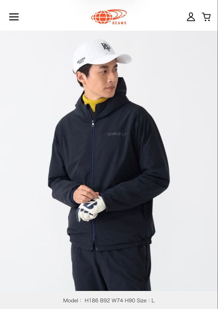 BEAMS GOLF PURPLE LABEL 撥水コーデュラストレッチフーディ